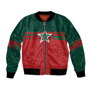 World Football 2026 Morocco Custom Bomber Jacket African Geometric Red Pattern - African Pride