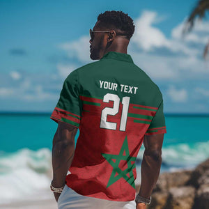 World Football 2026 Morocco Custom Hawaiian Shirt African Geometric Red Pattern - African Pride
