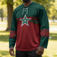 World Football 2026 Morocco Custom Hockey Jersey African Geometric Red Pattern - African Pride