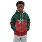 World Football 2026 Morocco Custom Kid Hoodie African Geometric Red Pattern - African Pride