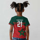 World Football 2026 Morocco Custom Kid T shirt African Geometric Red Pattern - African Pride