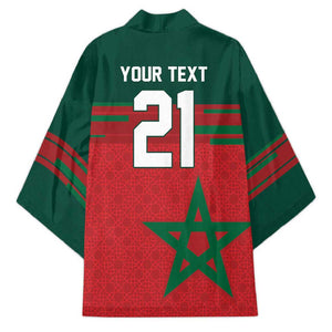 World Football 2026 Morocco Custom Kimono African Geometric Red Pattern - African Pride
