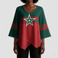 World Football 2026 Morocco Custom Kimono Sleeve Blouse African Geometric Red Pattern - African Pride
