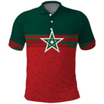 World Football 2026 Morocco Custom Polo Shirt African Geometric Red Pattern - African Pride