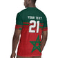 World Football 2026 Morocco Custom Rugby Jersey African Geometric Red Pattern - African Pride