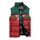 World Football 2026 Morocco Custom Sleeveless Puffer Jacket African Geometric Red Pattern - African Pride