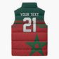 World Football 2026 Morocco Custom Sleeveless Puffer Jacket African Geometric Red Pattern - African Pride