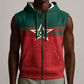 World Football 2026 Morocco Custom Sleeveless Zip Hoodie African Geometric Red Pattern - African Pride