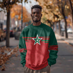 World Football 2026 Morocco Custom Sweatshirt African Geometric Red Pattern - African Pride