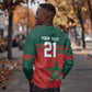 World Football 2026 Morocco Custom Sweatshirt African Geometric Red Pattern - African Pride