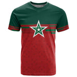 World Football 2026 Morocco Custom T shirt African Geometric Red Pattern - African Pride