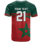 World Football 2026 Morocco Custom T shirt African Geometric Red Pattern - African Pride