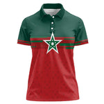 World Football 2026 Morocco Custom Women Polo Shirt African Geometric Red Pattern - African Pride