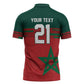 World Football 2026 Morocco Custom Zipper Polo Shirt African Geometric Red Pattern - African Pride
