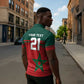 World Football 2026 Morocco Custom Zipper Polo Shirt African Geometric Red Pattern - African Pride