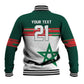 World Football 2026 Morocco Custom Baseball Jacket African Geometric White Pattern - African Pride