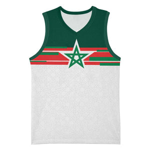 World Football 2026 Morocco Custom Basketball Jersey African Geometric White Pattern - African Pride