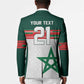 World Football 2026 Morocco Custom Blazer African Geometric White Pattern - African Pride