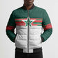 World Football 2026 Morocco Custom Bomber Puffer Jacket African Geometric White Pattern - African Pride