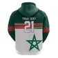 World Football 2026 Morocco Custom Hoodie African Geometric White Pattern - African Pride