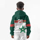 World Football 2026 Morocco Custom Kid Hoodie African Geometric White Pattern - African Pride