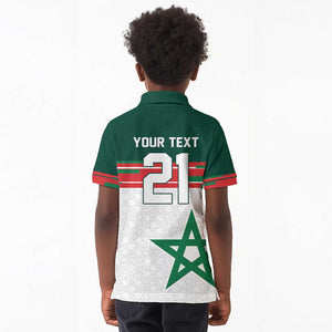 World Football 2026 Morocco Custom Kid Polo Shirt African Geometric White Pattern - African Pride