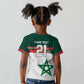 World Football 2026 Morocco Custom Kid T shirt African Geometric White Pattern - African Pride