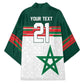 World Football 2026 Morocco Custom Kimono African Geometric White Pattern - African Pride