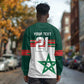 World Football 2026 Morocco Custom Long Sleeve Shirt African Geometric White Pattern - African Pride