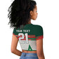 World Football 2026 Morocco Custom Raglan Cropped T shirt African Geometric White Pattern - African Pride