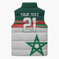 World Football 2026 Morocco Custom Sleeveless Puffer Jacket African Geometric White Pattern - African Pride