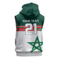 World Football 2026 Morocco Custom Sleeveless Zip Hoodie African Geometric White Pattern - African Pride