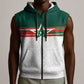 World Football 2026 Morocco Custom Sleeveless Zip Hoodie African Geometric White Pattern - African Pride