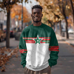 World Football 2026 Morocco Custom Sweatshirt African Geometric White Pattern - African Pride