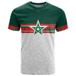 World Football 2026 Morocco Custom T shirt African Geometric White Pattern - African Pride