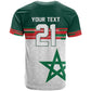 World Football 2026 Morocco Custom T shirt African Geometric White Pattern - African Pride