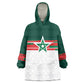 World Football 2026 Morocco Custom Wearable Blanket Hoodie African Geometric White Pattern - African Pride