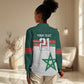 World Football 2026 Morocco Custom Women Casual Shirt African Geometric White Pattern - African Pride