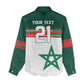 World Football 2026 Morocco Custom Women Casual Shirt African Geometric White Pattern - African Pride