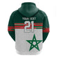 World Football 2026 Morocco Custom Zip Hoodie African Geometric White Pattern - African Pride