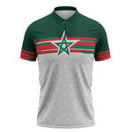 World Football 2026 Morocco Custom Zipper Polo Shirt African Geometric White Pattern - African Pride