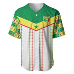 World Football 2026 Senegal Custom Baseball Jersey African Kente White Pattern - African Pride