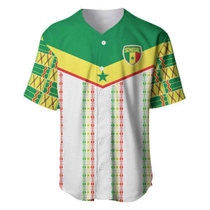 World Football 2026 Senegal Custom Baseball Jersey African Kente White Pattern - African Pride