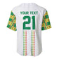 World Football 2026 Senegal Custom Baseball Jersey African Kente White Pattern - African Pride