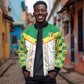 World Football 2026 Senegal Custom Bomber Jacket African Kente White Pattern - African Pride