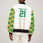 World Football 2026 Senegal Custom Bomber Jacket African Kente White Pattern - African Pride