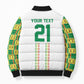 World Football 2026 Senegal Custom Bomber Puffer Jacket African Kente White Pattern - African Pride