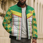 World Football 2026 Senegal Custom Bomber Puffer Jacket African Kente White Pattern - African Pride