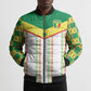 World Football 2026 Senegal Custom Bomber Puffer Jacket African Kente White Pattern - African Pride