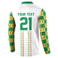 World Football 2026 Senegal Custom Button Sweatshirt African Kente White Pattern